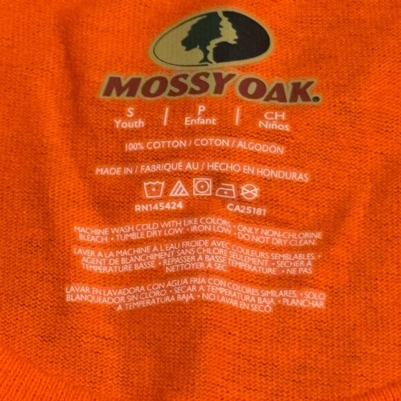 NWT- Mossy Oak Youth Small Orange Camo Logo Tee - Picture 5 of 5